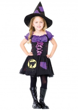 Kostým Dětská čarodějnice - fialová