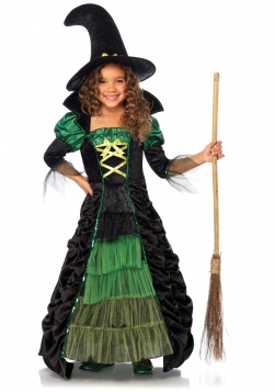 Kostým Malá čarodějnice - zelená